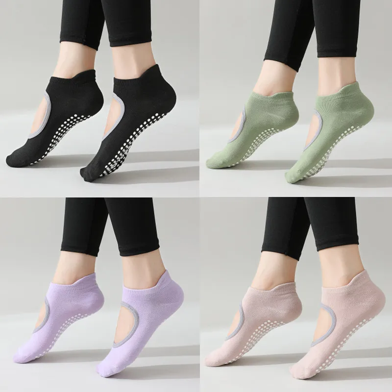 

New Macaron Color Summer Cotton Short Non-slip Yoga Pilates Socks for Women Gym Indoor Dance Fitness Floor Socks Sports Socks