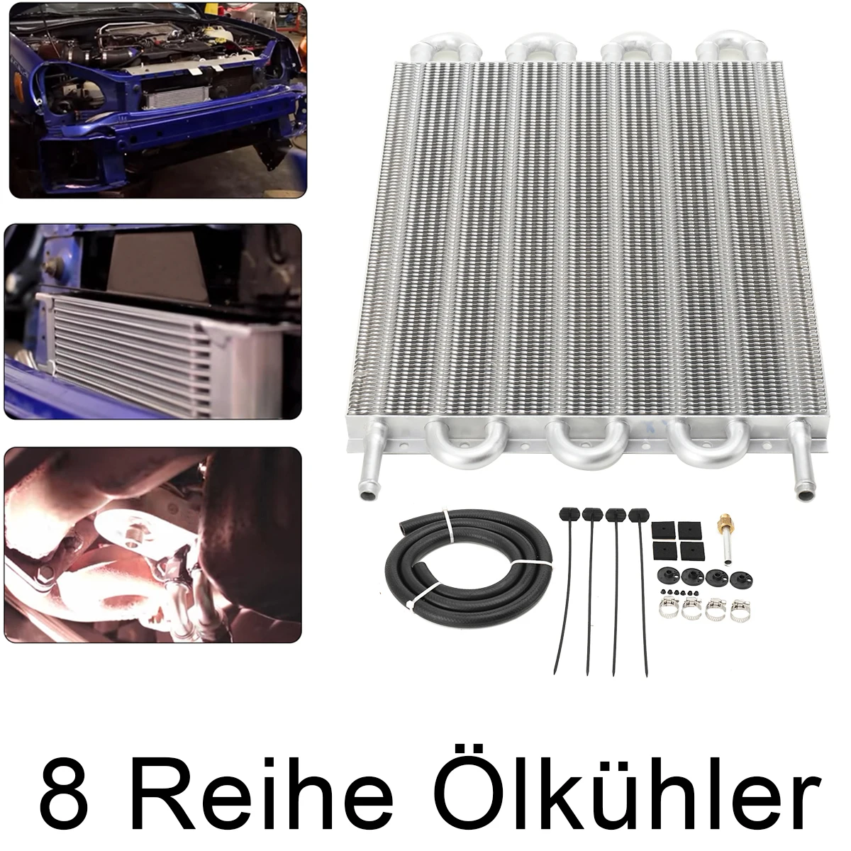 8-reihiger Ölkühler für Fernübertragung, Automobil-Klimaanlage, Rohrstil, Kondensator, Auspuffrohr, Kühler-Konverter-Set – Detail 4