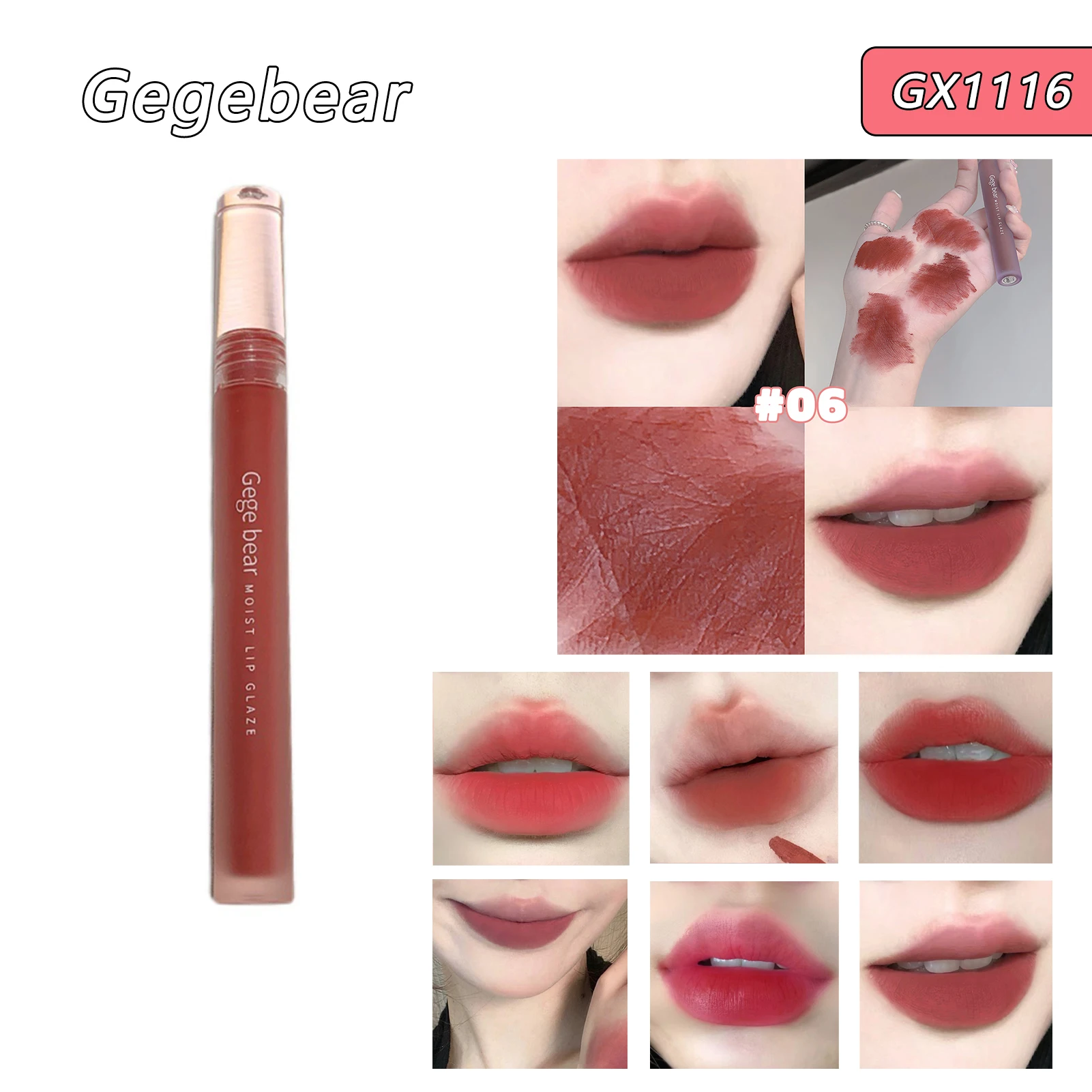 Jules Tint Stain-Rouge à lèvres liquide longue durée, 6 couleurs, finition 256, femme et fille