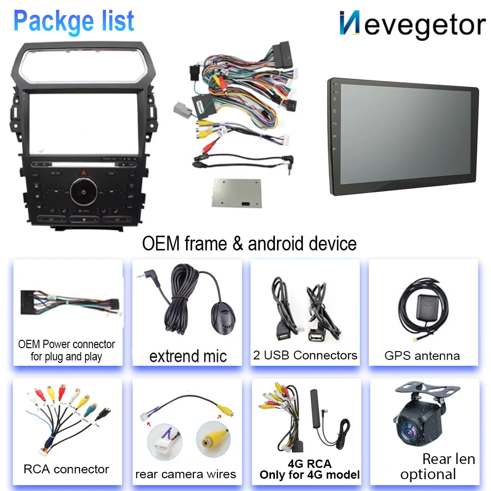 navigation gps car radio For Ford Explorer 5 2011-2019 wireless android auto carplay 4g head unit multimedia video player no dvd