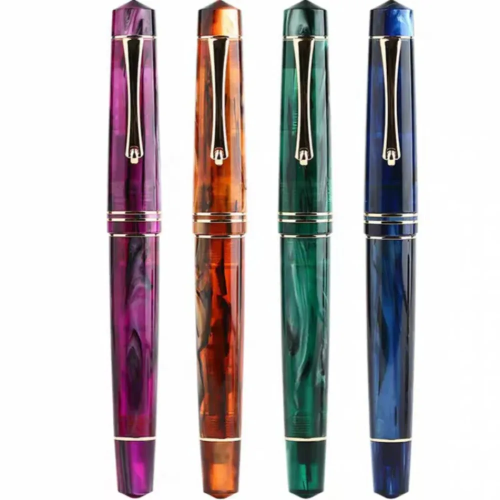 For MoonMan M800 High-end Fashion Colored Resin Fountain Pen - 0.5mm Nib, Stationery Office Ink Pen for Writing Signature Gift
