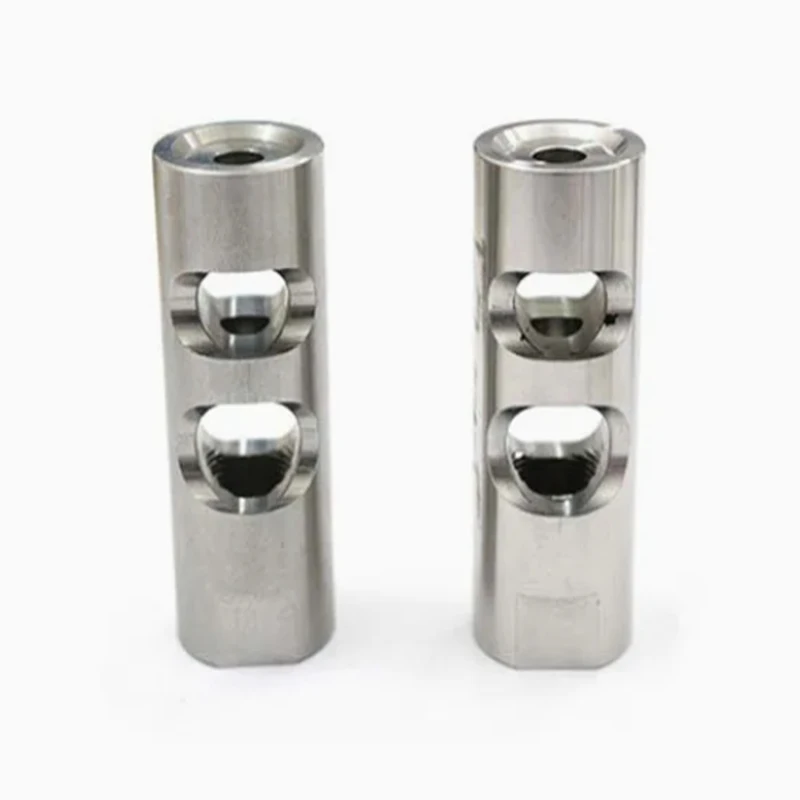 

Stainless steel double-cavity connecting cylinder, double-hole hollow column, double-hole shaft sleeve, CNC machined parts