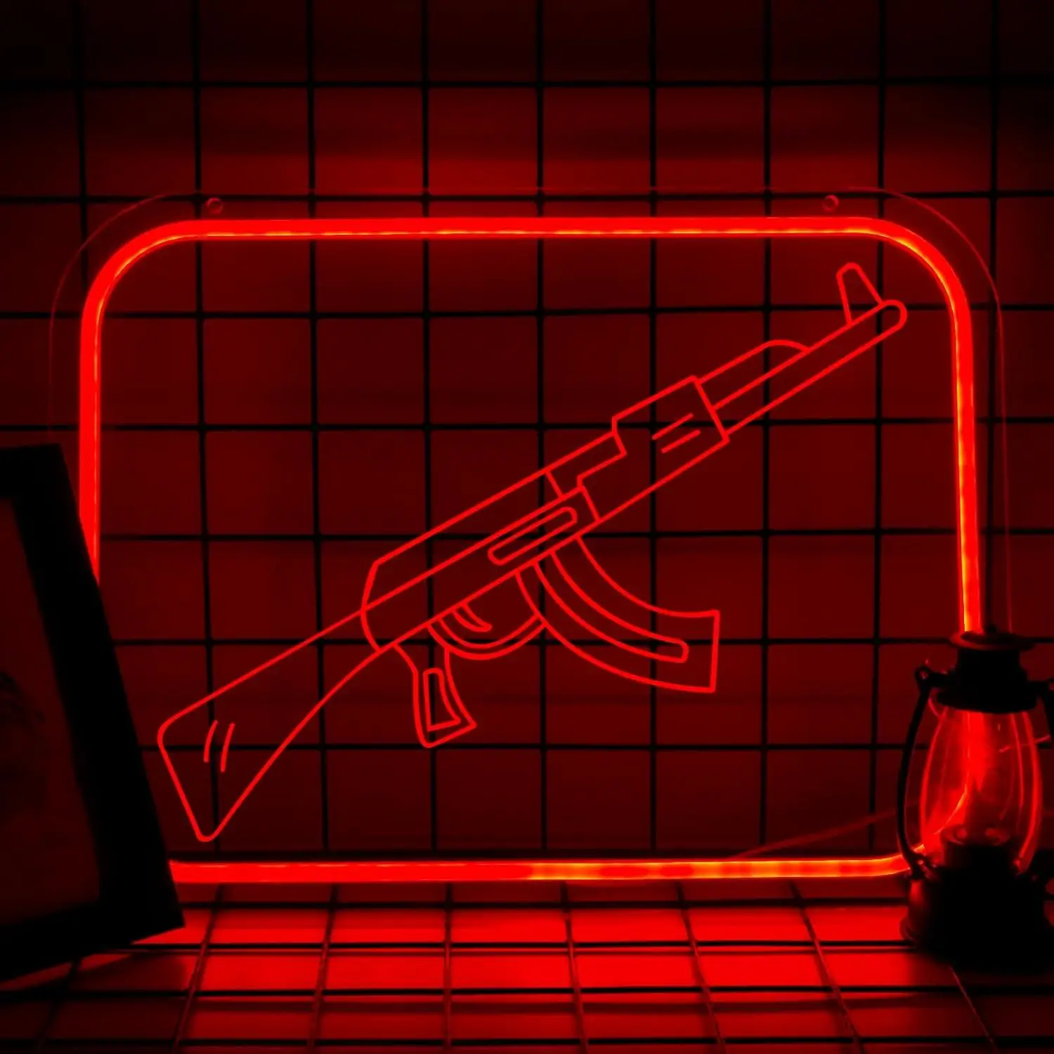 

Неоновые вывески AK47, неоновые светильники в форме снайперской винтовки с USB-подсветкой и регулировкой яркости для игровой комнаты, спальни, офиса, вечеринки, декора стен, подарки для детей