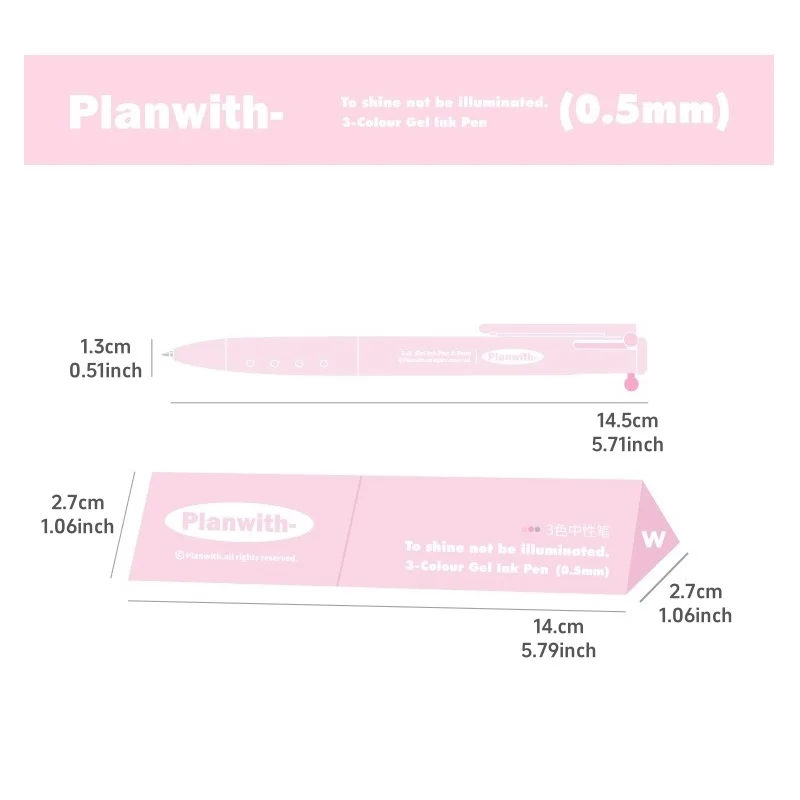 1pcs Triangular Multi-Color Gel Pen 0.5mm Point Planwith Sign Series 3 Colors Multifunctional Liner Marker F7869