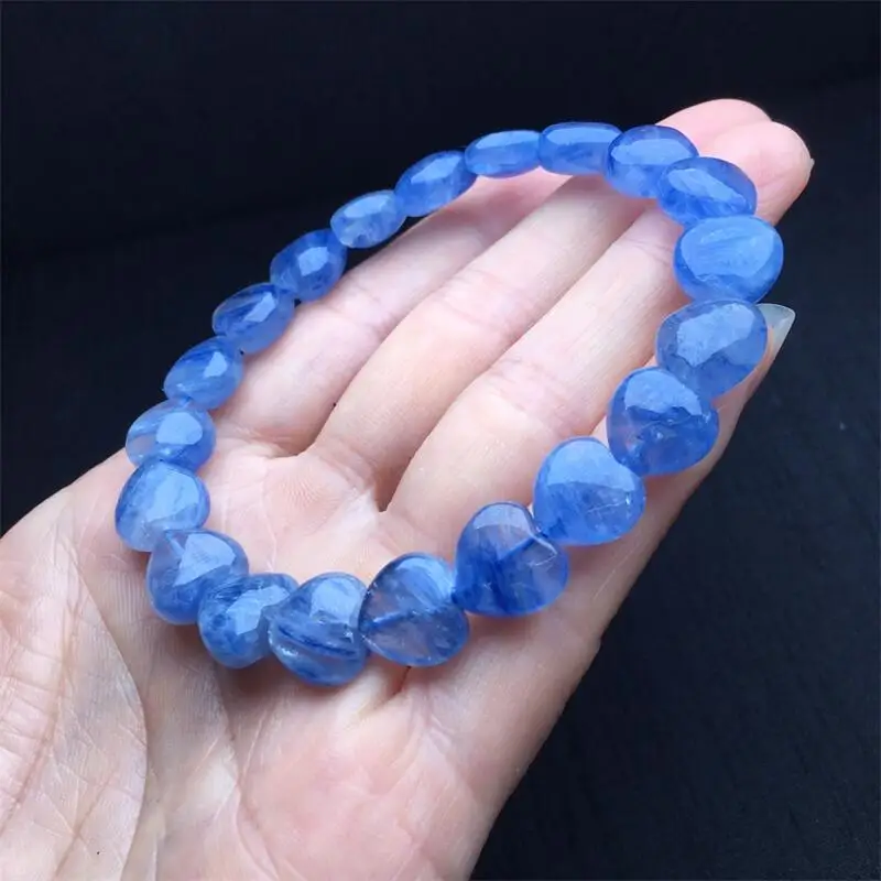 12MM Natural Kyanite Heart Bracelet Charms Handmade High Quality Crystal Healing Fashion Jewelry Gift