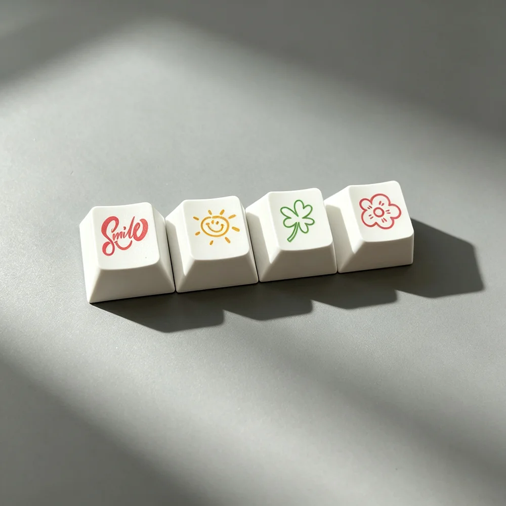 Fun 4-Key Decompression Keychain Keycap Relief Function Mechanical Keyboard Keycaps Key Ring Style