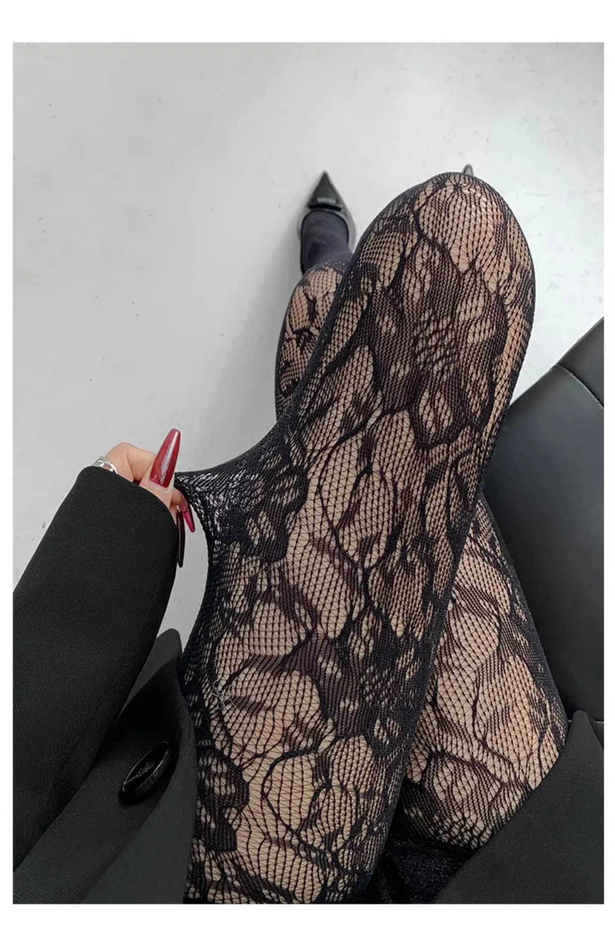 Stockings Stripe Floral Pattern Fishnet Tights JK Bow Lolita Women's Sexy Thin New Pantyhose Black Breathable Fishnet Stockings