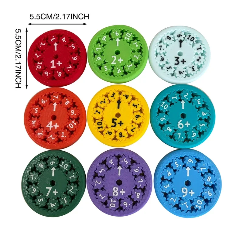 9Pcs 1Set Math Fidget Spinners 데스크탑 수학 게임 추가 뺄셈 곱셈 부문 수학 게임 장난감 호의 아이 선물