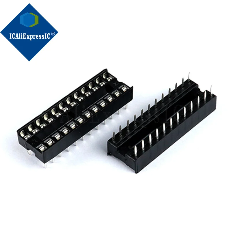 10piece IC socket integrated block in-line DIP single-chip microcomputer chip flat foot base sub 24P narrow