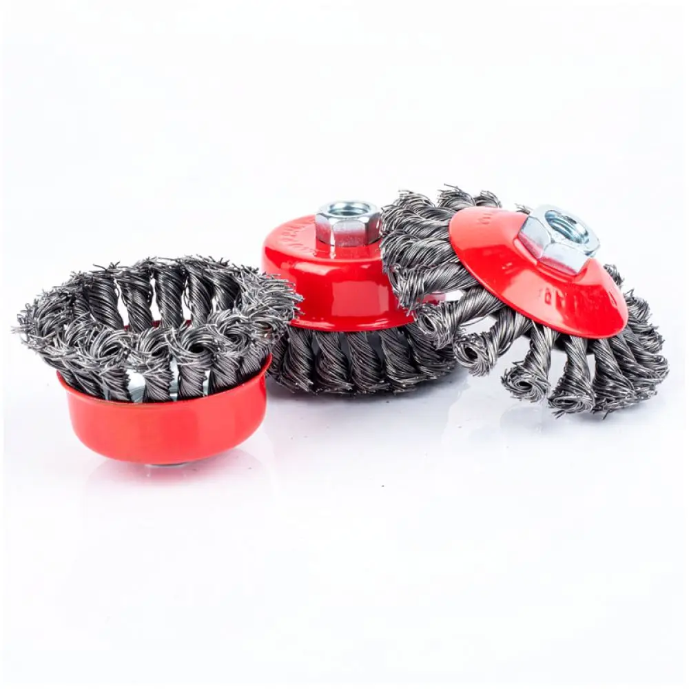Steel Wire Cup Brush For Yongpin Angle Grinder Twisted Knot Metal Derusting Deburring Grinding Industrial Accessory