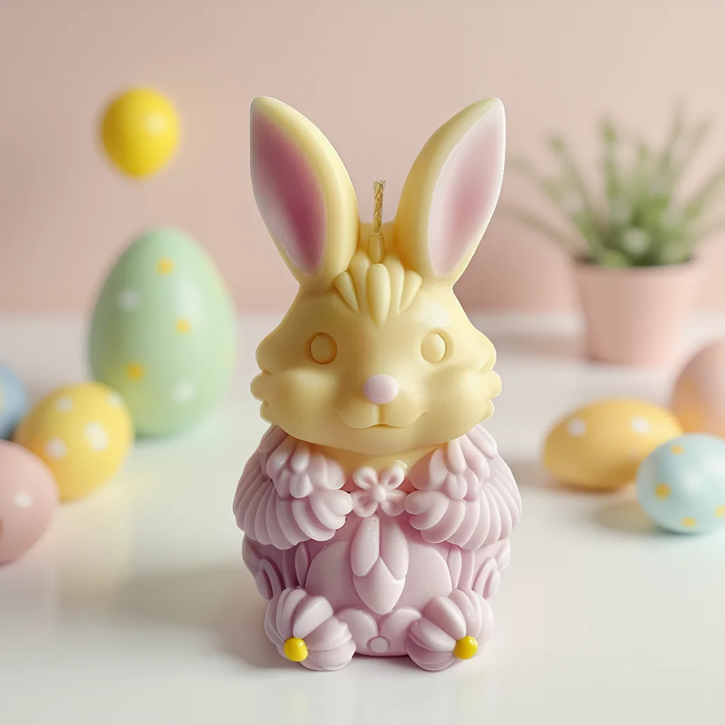 

Easter Bunny Scented Candle Silicone Mold Holiday DIY Gift Fragrance Diffuser Silicone Molds for Candles Making Supplies Decor