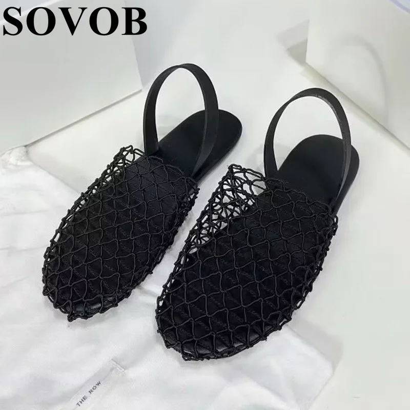 2025 Summer Closed Toe Mesh Breathable Sandals Women Solid Color Lazy Shoes Outdoor Leisure Vacation Shoes Versatile Slippers