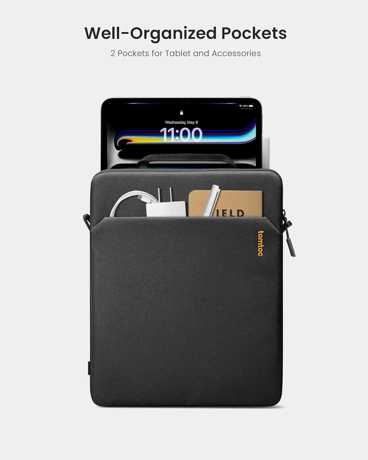 Imagem -02 - Bolsa de Ombro Leve com Acessórios Armazenamento Ipad Pro m4 m2 m1 Ipad Air 2024 Ipad 10 11 Tablet Armazenamento