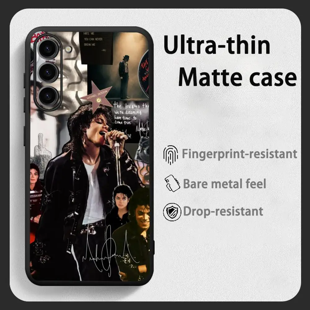 Dance King Michael Jackson pattern  Phone Case For Samsung Galaxy S26 S25 S24 S23 S22 S21 Plus Ultra Fold A Soft Black