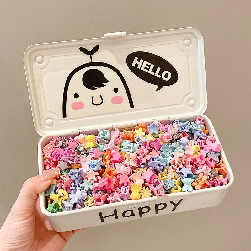 

30Pcs/Lot Small Cute Hair Claws Clips For Girls Baby Colorful Hairpin Cartoon Rabbit Flower Crown Star Hair Clips Accessories