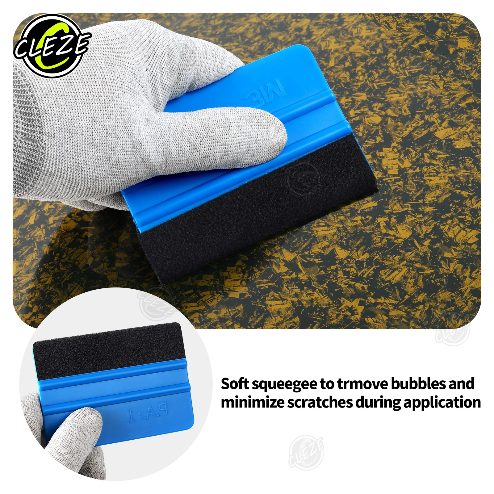 CLEZE 10PCS Premium Plastic Felt Squeegee Window Tint Tool Vinyl Squeegee Tools for Vinyl Installation Scraper