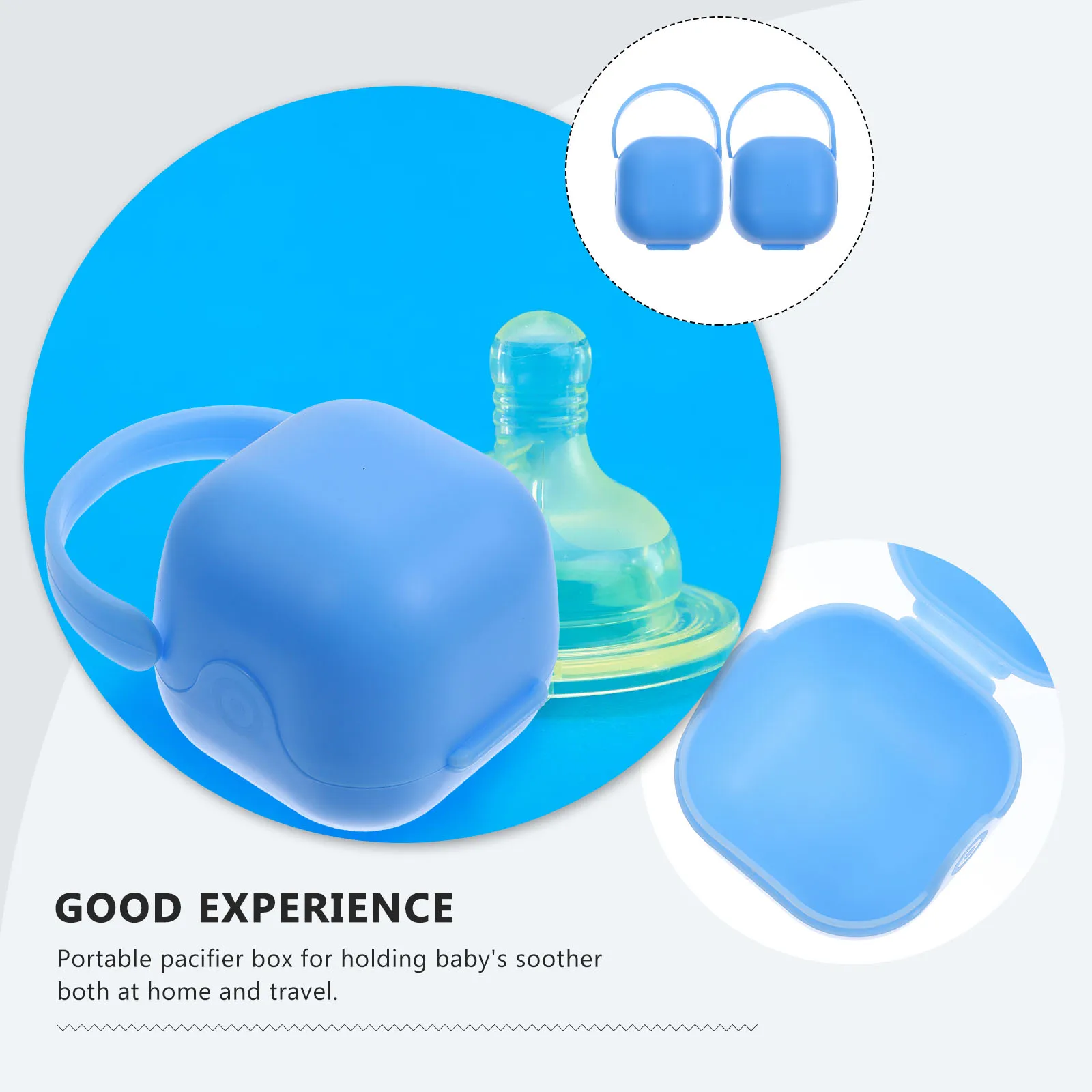

2pcs Pacifier Storage Case Dustproof Box Baby Soother Holder Cleaning Durable PP Material Portable