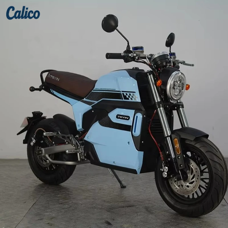 

Calico's New Blue and Black High-power Cool Custom Color 1500w 72v Fastest Two Wheeled Adult Electric Motorcycle