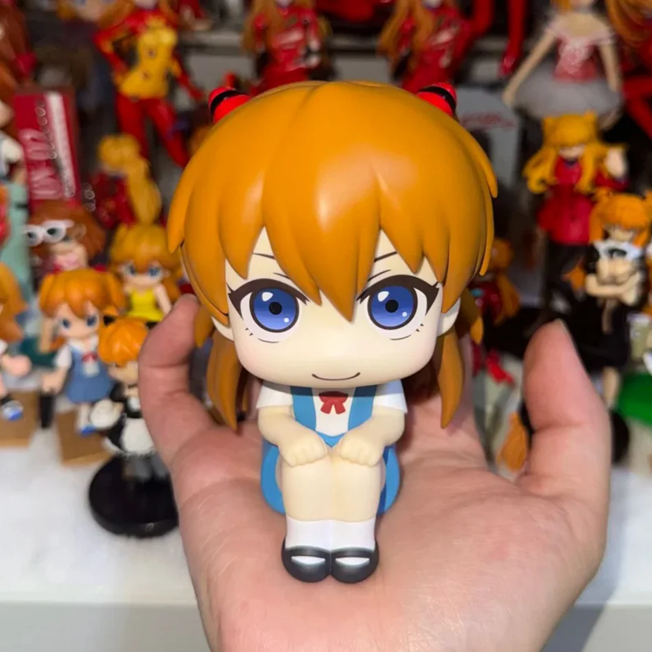 Figura de Anime Evangelion Ayanami Rei de 10CM, Souryuu Asuka Langley, aspecto de EVA, modelo sentado, muñeca de juguete, figura de Aciton, adornos de PVC