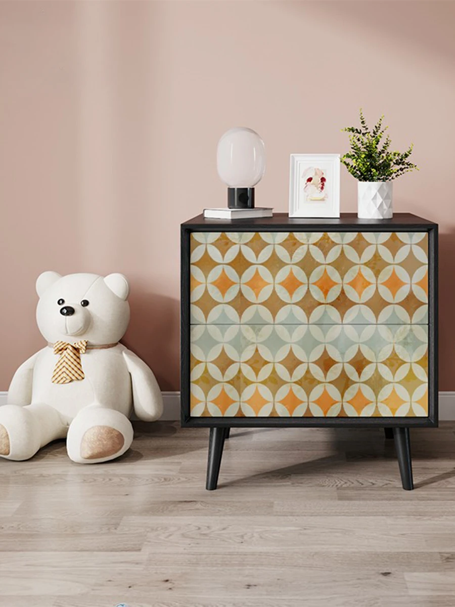 American Retro Solid Wood Locker Double Storage Small Bedside Table Simple and Light Luxury Storage Cabinet Side Table