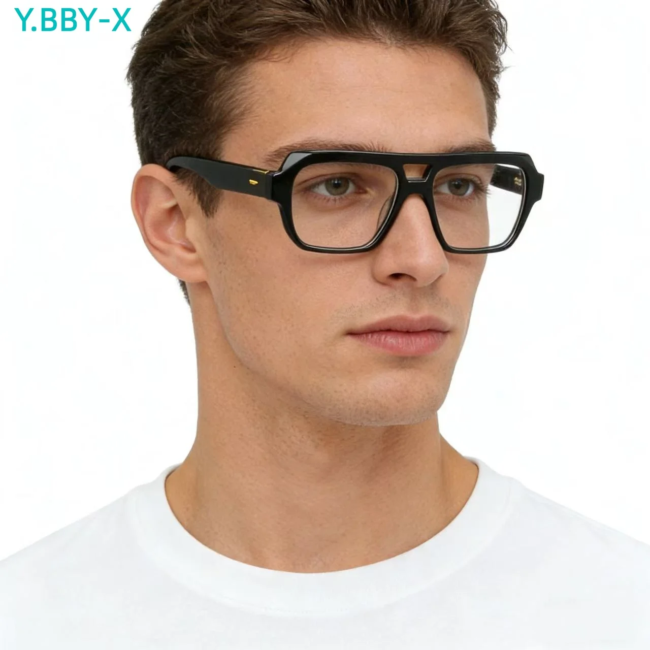

Y.BBY-X Винтажные оправы для очков ручной работы из ацетата, мужские квадратные оправы для очков с утолщенным каркасом, женские дизайнерские очки класса люкс