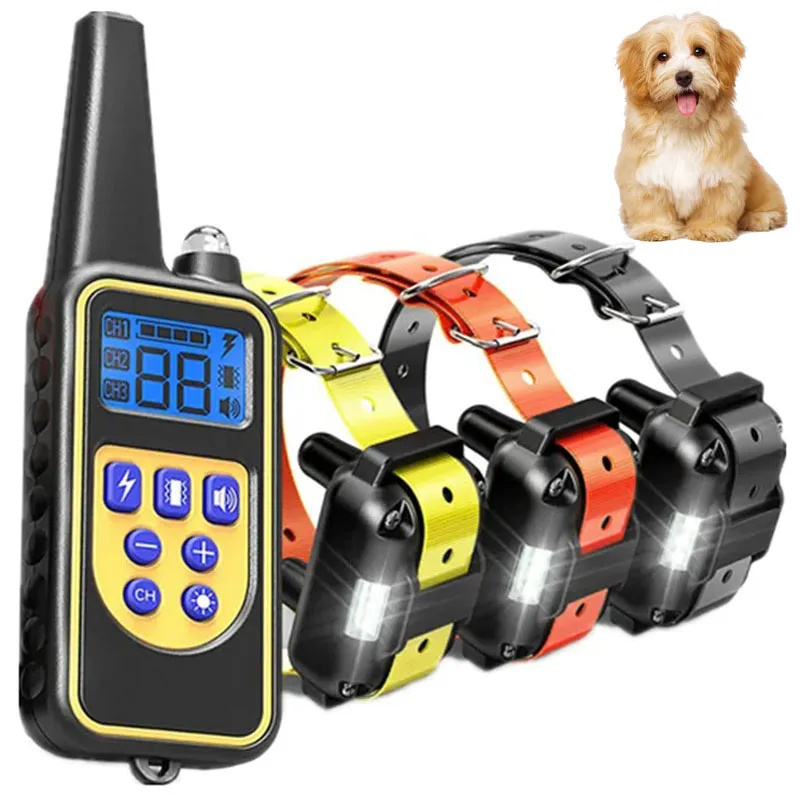 Electric Dog Training Collar Waterproof Dog Bark Collar Pet With Remote Control Rechargeable Anti Barking Device All Dogs Size