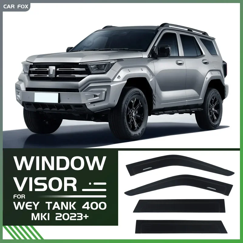 

Козырек для окон Wey Tank 400 2023 2024, автомобильные аксессуары, пластиковый внешний козырек, оттенки для вентиляции, защита от солнца, дождя, дефлектор