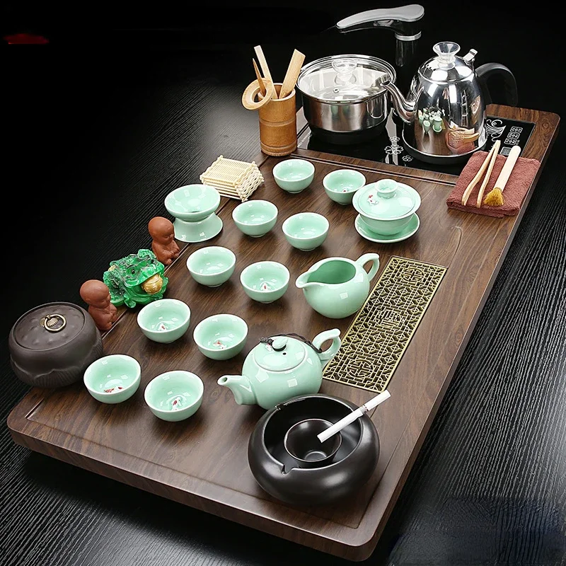 

Afternoon Lazy Tea Set Whisk Matcha Cup Kung Fu Ceremony Chinese Tea Set Living Room Bar Box Wooden Juego De Te Home Products