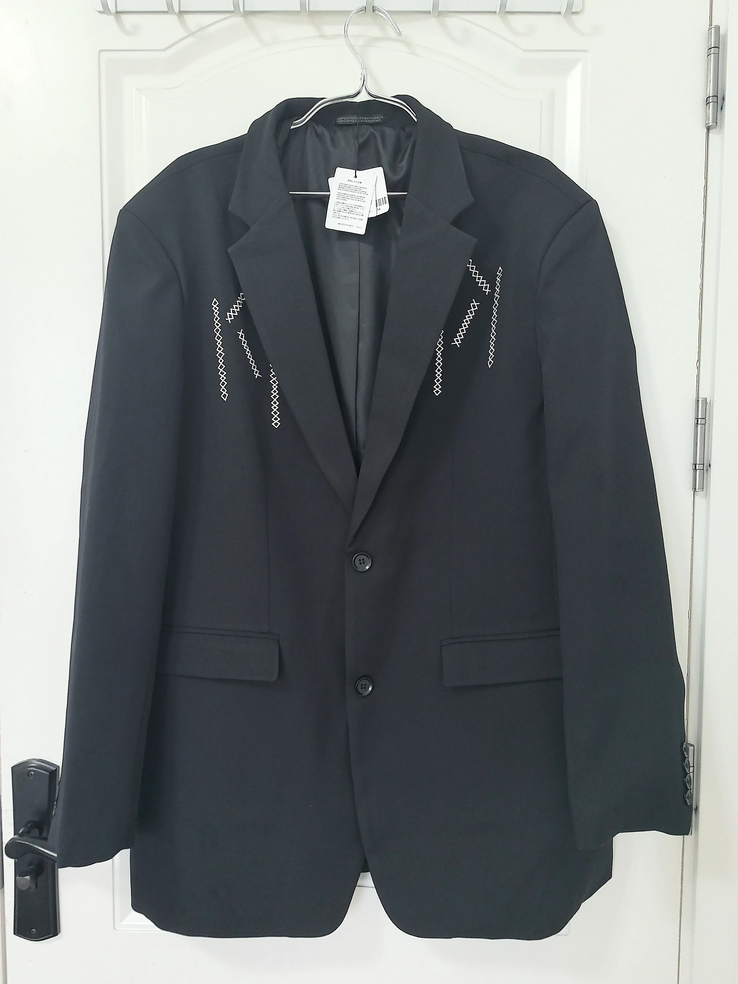 FANTASTIC Original design Wave embroidery blazers suit jackets Casual coat oversized blazers unisex chic daily tops loose