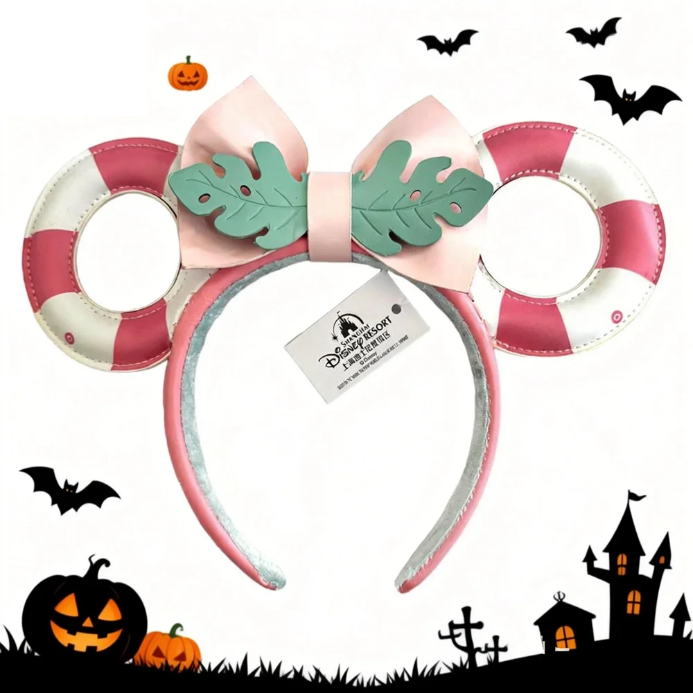 Disney New Minnie Mouse Ear Headbands Doughnut Bow Hairband Holiday Birthday Party Princess Decoration Cosplay Costume for Women