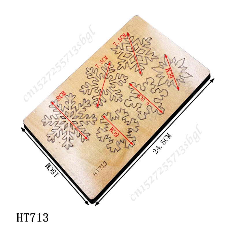 

Штампы для резки снежинок Деревянные штампы подходят для обычных машин для высечки на рынке