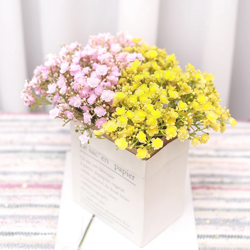 6PCS Kunststoff Baby Atem Künstliche Blumen Hübsche Gypsophila Hochzeit Weihnachten Anordnung Hause Tisch Dekoration Gefälschte Pflanzen – Detail 1