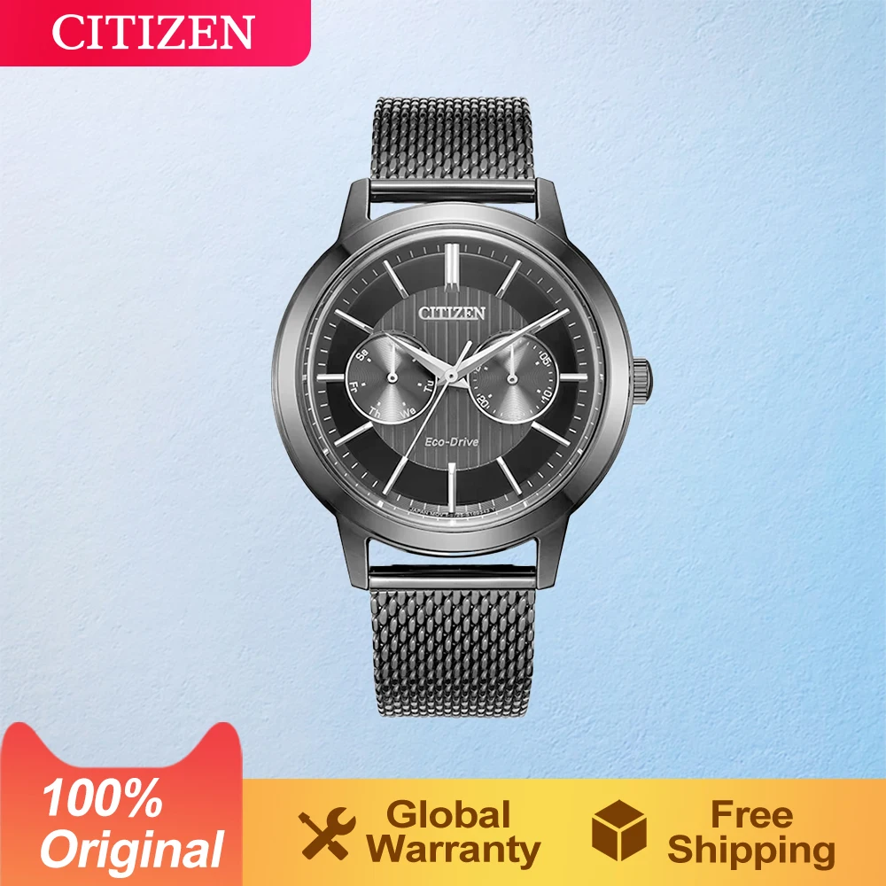 CITIZEN Original  Japan Men\'s Watch  Light Eco Drive Milan Strap Date Display  Fashion Casual Waterproof  Men Watch