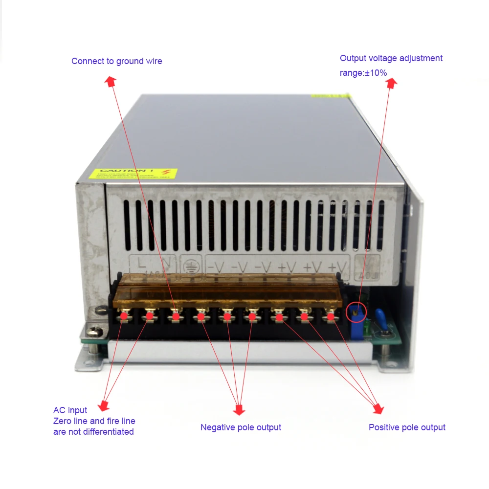 Fuente de alimentación conmutada, transformador AC DC PSU, 60V, 25A, 1500W, 200V, 220V, 230V a 24V, 36V, 48V, 60V, 72V, 90V, 110V