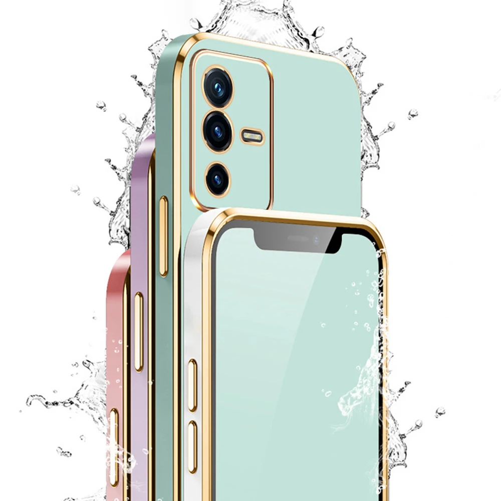 For vivo V23 Pro Case vivo v23 Cover vivo V23 5G case Vivo V2130 V2132 Luxury Square Plating Phone Case Shockproof Back Cover