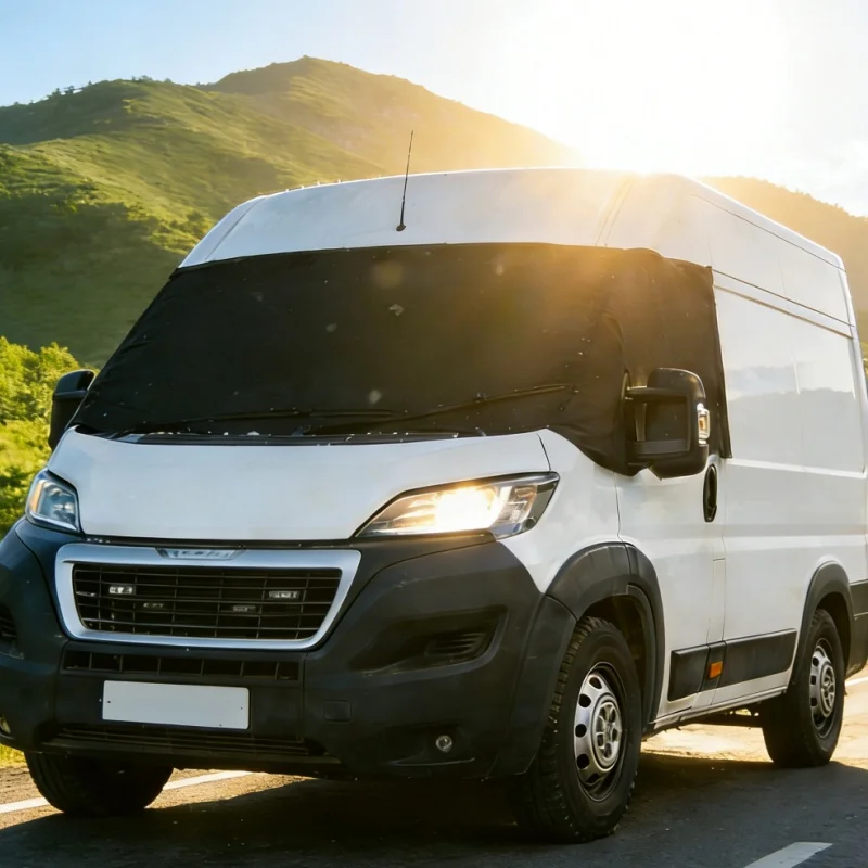 

Защитный чехол для лобового стекла для Fiat Ducato, Peugeot Boxer, Citroen Relay RV, утолщенный, из ткани Оксфорд 600D, с защитой от мороза и солнца, для автодомов