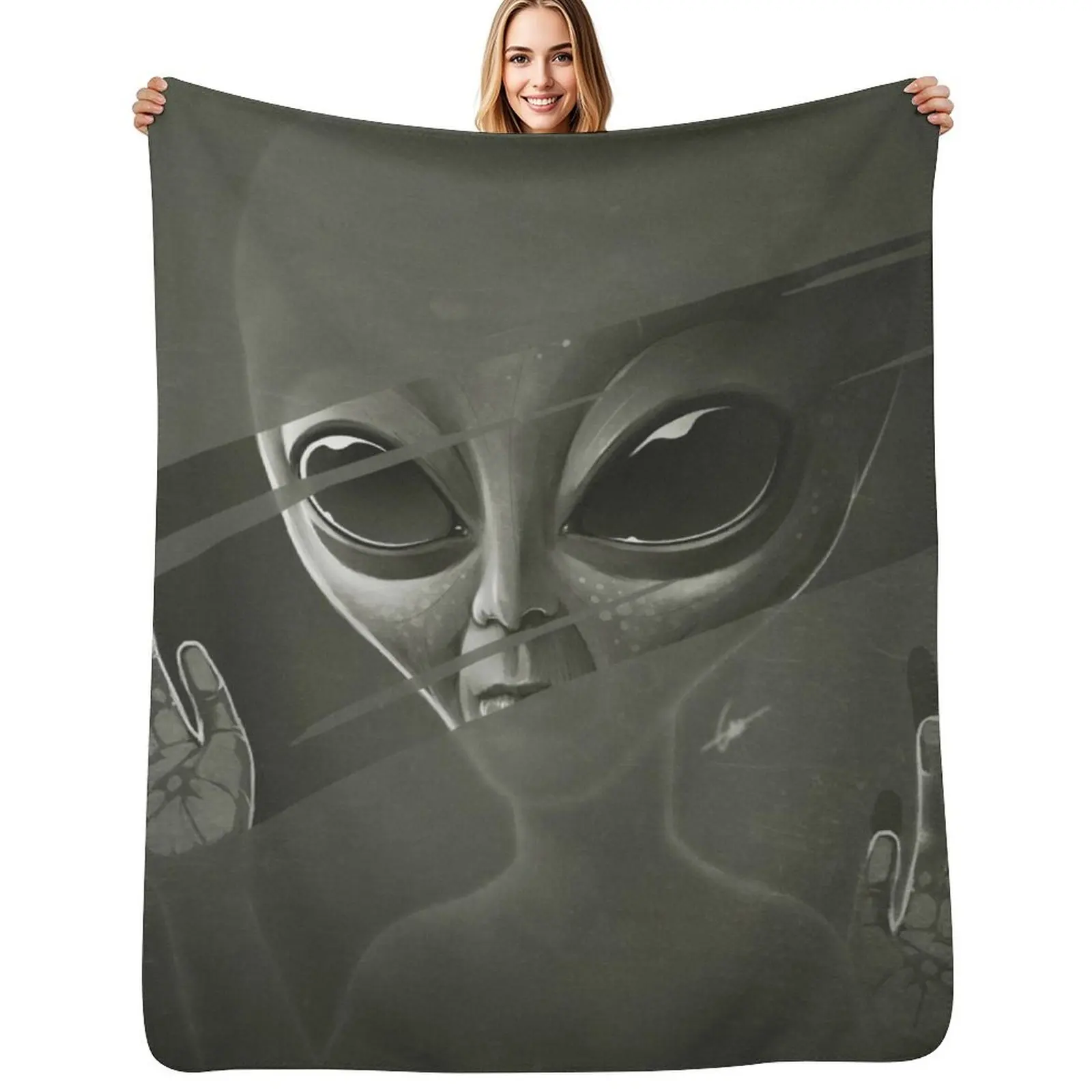 Alien Throw Blanket No Pilling Soft Warm Blanket for Bed