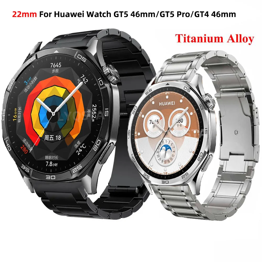 

Ремешок из титанового сплава для Huawei Watch GT5 GT 4 46 мм, сменный Браслет для наручных часов Huawei Watch GT 5 3 Pro 46 мм, 22 мм