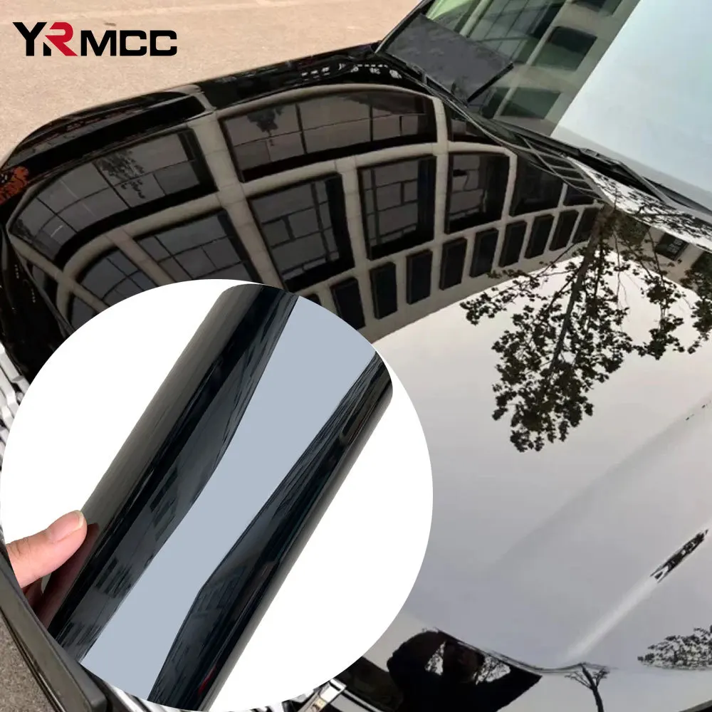 

Glossy Black PET Vinyl Wrap Car Motorcycle Paint Decals Interior Sticker Sheet Air Release Protection Films for Car Accessories