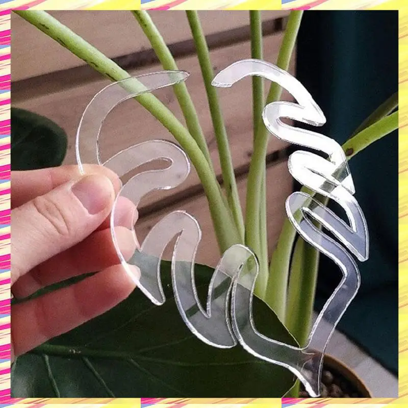 ABJJ Turtle Shell Bamboe Klem Set, Plant Stem Plastic Ondersteuning, Bloemvormige Groene Plant Blad Houder, Schildpad Shell Bamboe