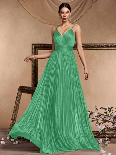 Imagen 1 del producto Vestidos de noche elegantes de corte A, de lujo, largos hasta el suelo, sin espalda, formales, con cuello en V profundo, para mujer, para cóctel, boda, fiesta
