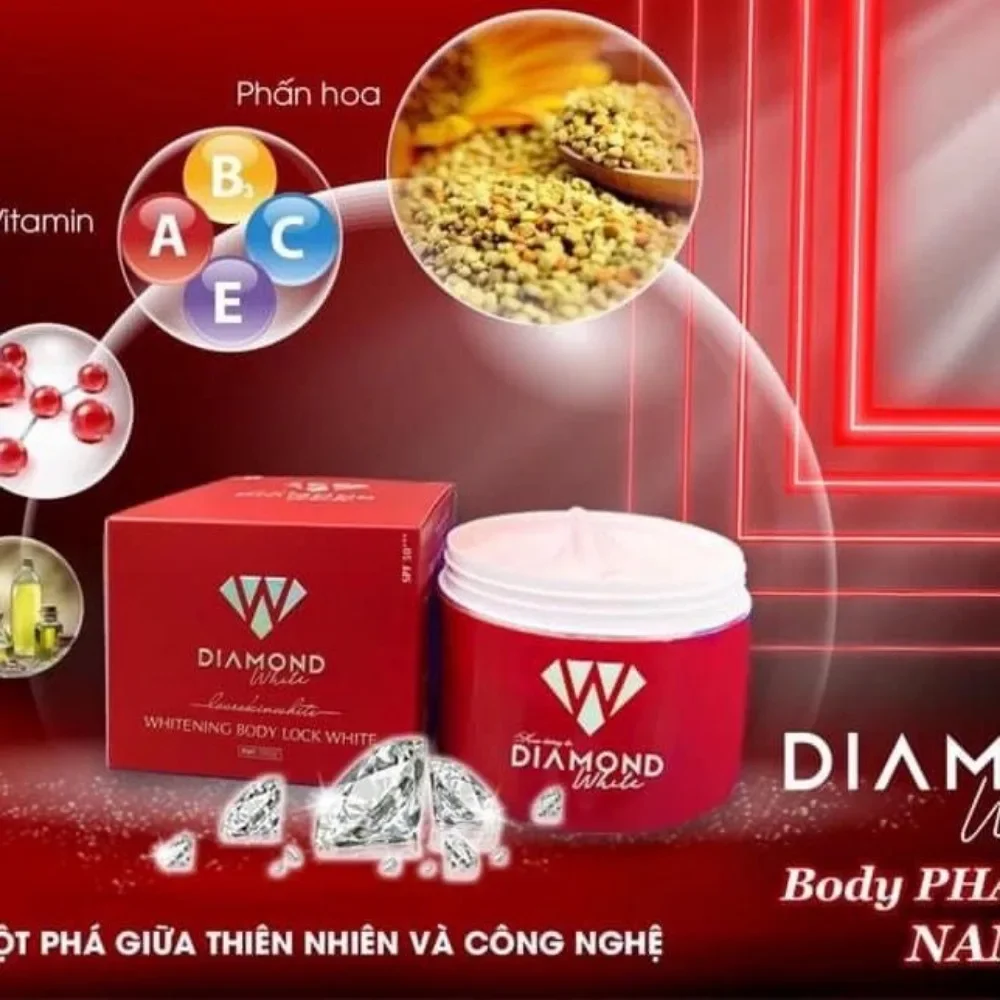 Body Ngoc Trinh Diamond White Chinh Hang Whitening Body , Brightening, Moisturizing and Sunscreen Extreme Strong Lightening
