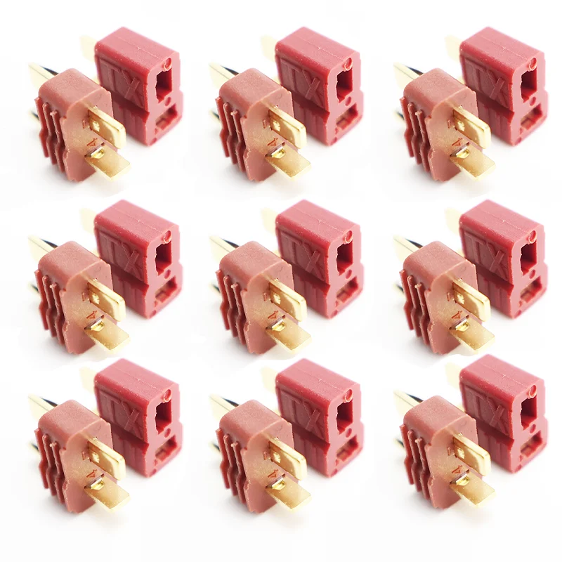 9Pairs T Plug Anti-slip Design T Male Female Deans Connectors Style Plugs for RC Lipo Battery Rc Drone Airplane Car Boat Expand