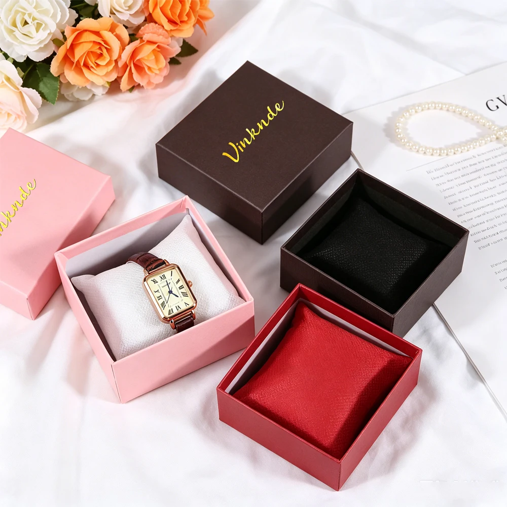 

Custom Logo Watch Storage Box Paper Single Watch Display Case Wristwatch Watch Holder Travel Jewelry Watches Organizer For Men