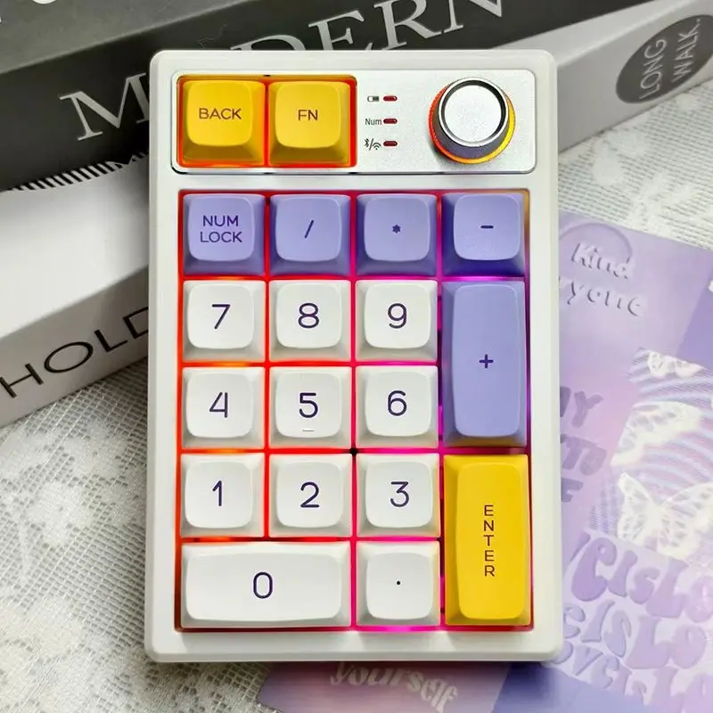 Mechanical Keypad Bluetooth Tri-mode Numeric Keypad With Knob GASKET Structure RGB Backlighting Full-key hot-plug Programmable