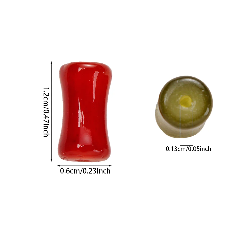 50 Stück 12x6mm Glasperlen in verschiedenen Farben, säulenförmige, röhrenförmige lose Perlen, bambusförmige Abstandshalterperlen für DIY-Schmuckherstellung, Armbänder – Detail 5
