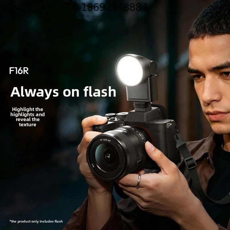 F16R Hot Shoe Mount Flash with Continuous LED Light GN16 Adjustable Color Temperature for DSLR Mirrorless Camera