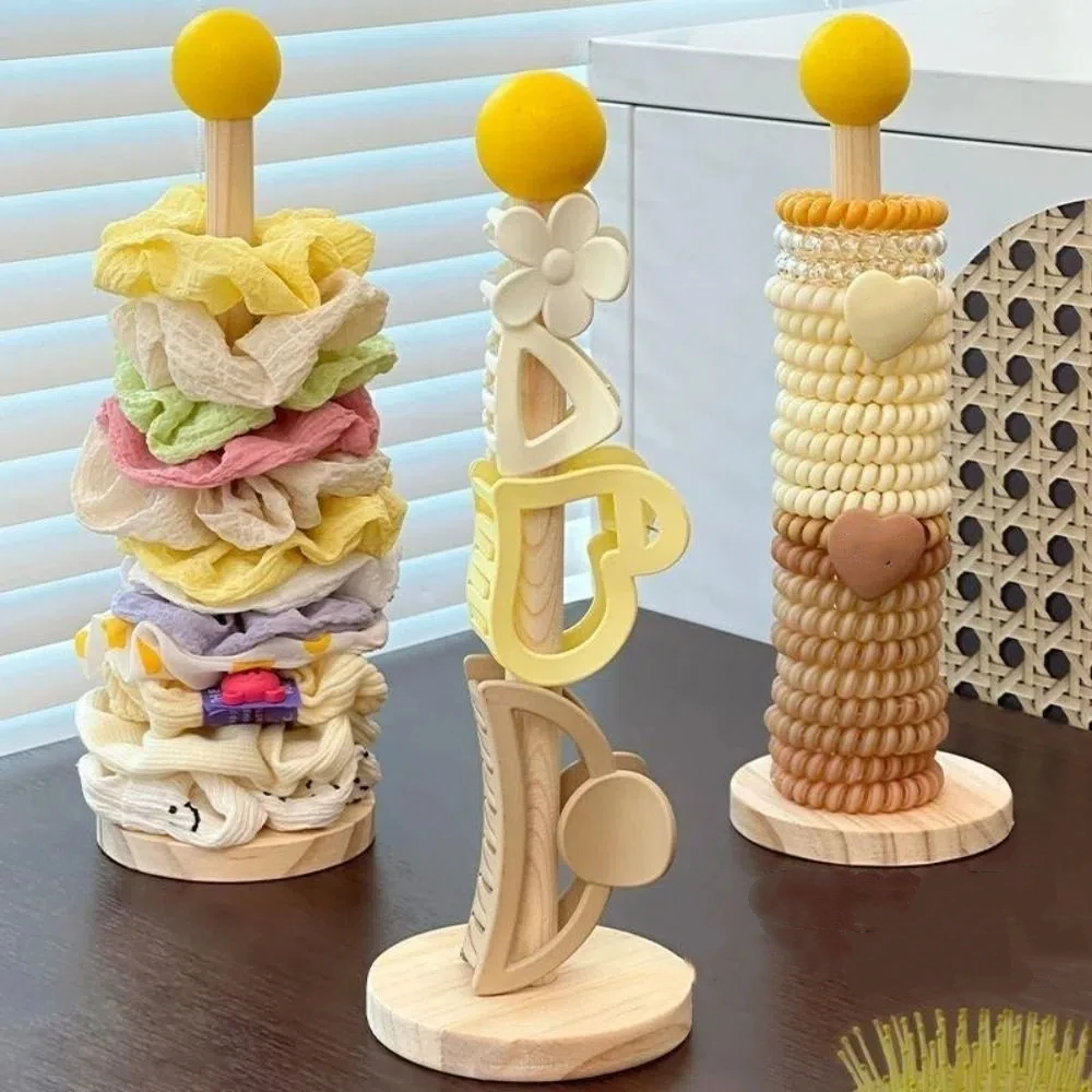 

2Pcs Wooden Hairband Storage Rack Multi-purpose Vertical Hair Scrunchies Hairpin Organizer Cute Jewelry Stand