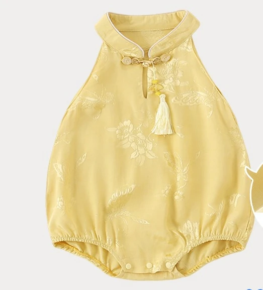 

Girls' set summer new style baby girl Chinese style children's sleeveless jumpsuit baby clothes