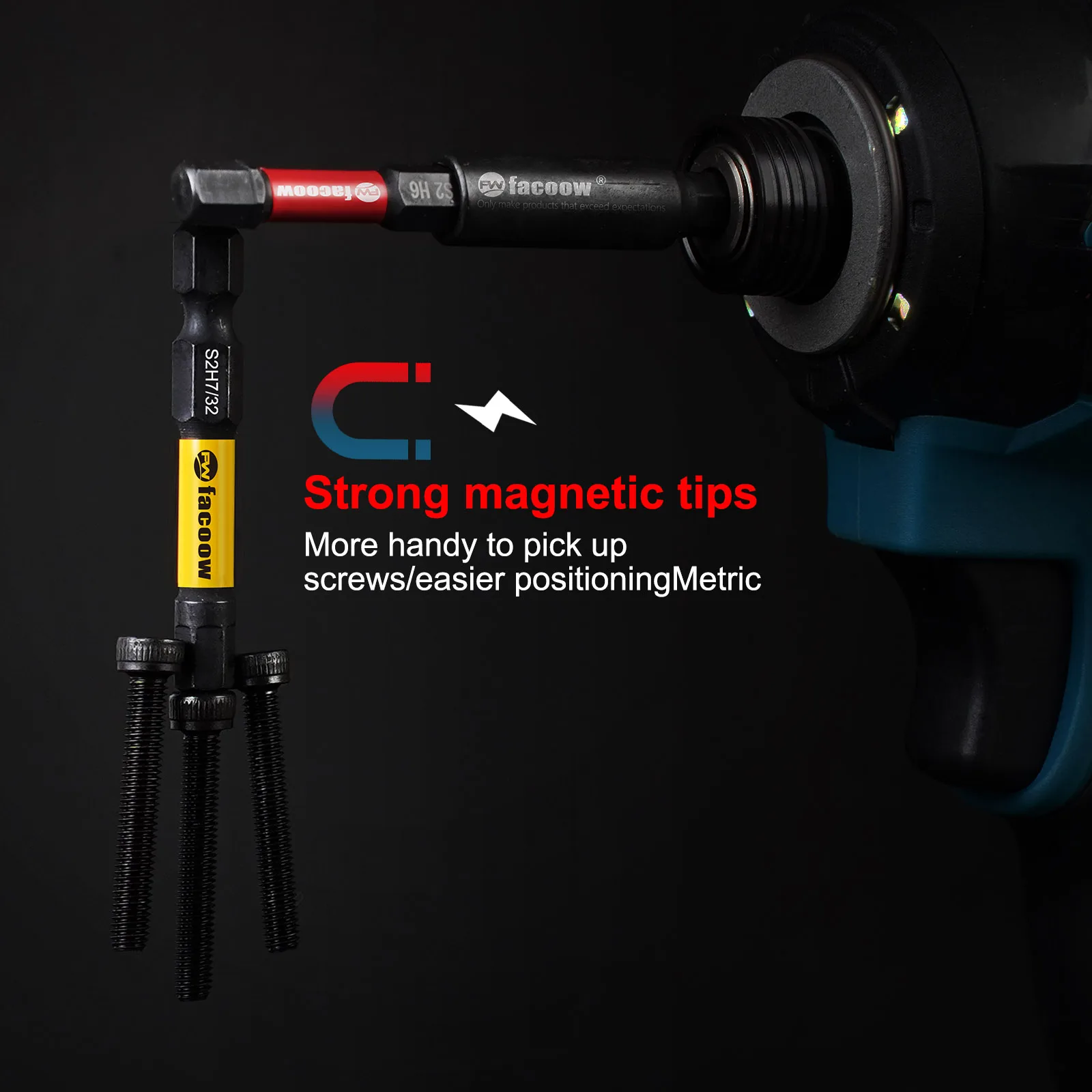 21Pcs Hex Bit Set, S2 Alloy Steel Allen Wrench Drill Bit Set with Magnetic Tips, 1/4 Hex-Shank 2" Impact Allen Key Bits Set